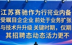 江苏赛驰招聘信息最新岗位有哪些？薪资待遇怎么样？