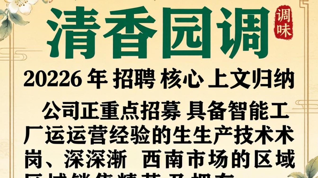 清香园调味品招聘,清香园调味品招聘条件及薪资待遇-图1 清香园调味品招聘,清香园调味品招聘条件及薪资待遇-图1