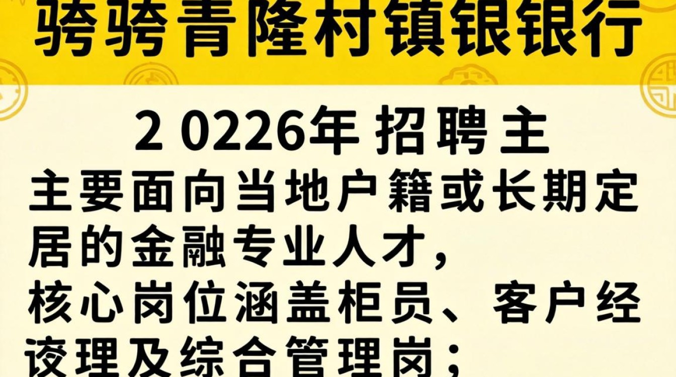 黄骅青隆村镇银行招聘,黄骅青隆村镇银行最新招聘公告及薪资待遇-图1 黄骅青隆村镇银行招聘,黄骅青隆村镇银行最新招聘公告及薪资待遇-图1