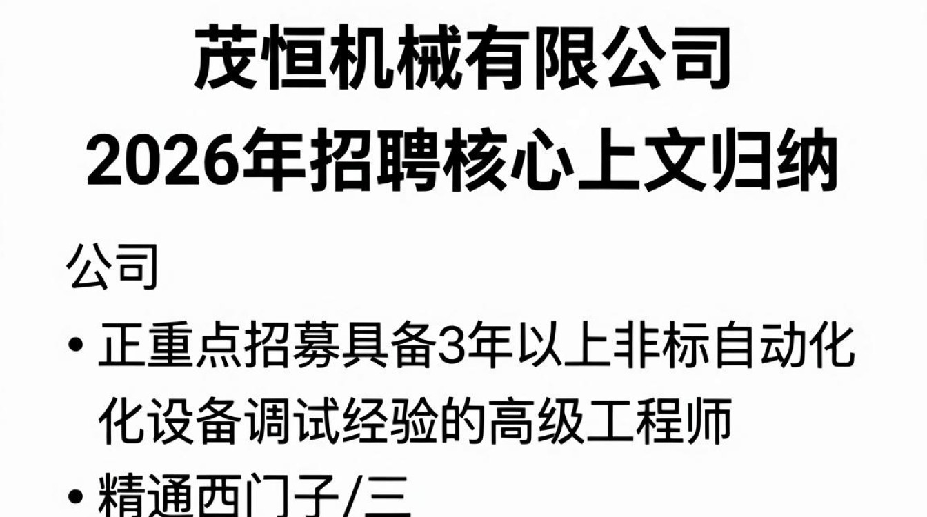 茂恒机械有限公司招聘,茂恒机械最新招聘信息及待遇详解-图1 茂恒机械有限公司招聘,茂恒机械最新招聘信息及待遇详解-图1