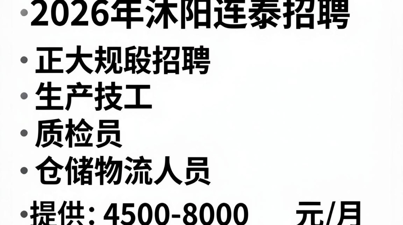 沭阳连泰招聘信息,沭阳连泰最新招聘岗位有哪些-图1 沭阳连泰招聘信息,沭阳连泰最新招聘岗位有哪些-图1