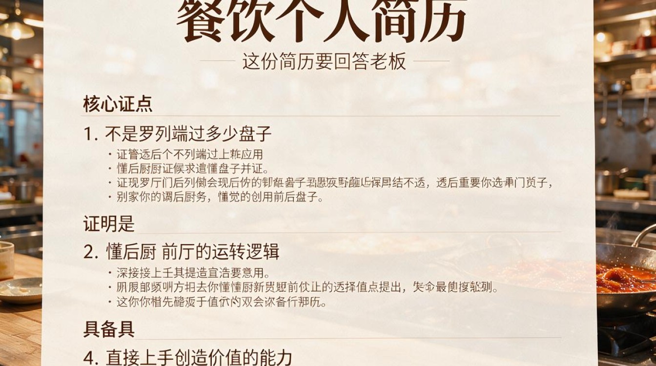 餐饮个人简历怎么写？餐饮行业求职简历需要哪些内容？-图1