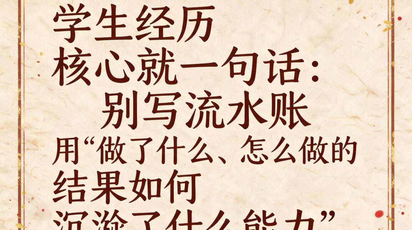 学生经历怎么写,如何突出个人亮点才能打动面试官?-图1 学生经历怎么写,如何突出个人亮点才能打动面试官?-图1