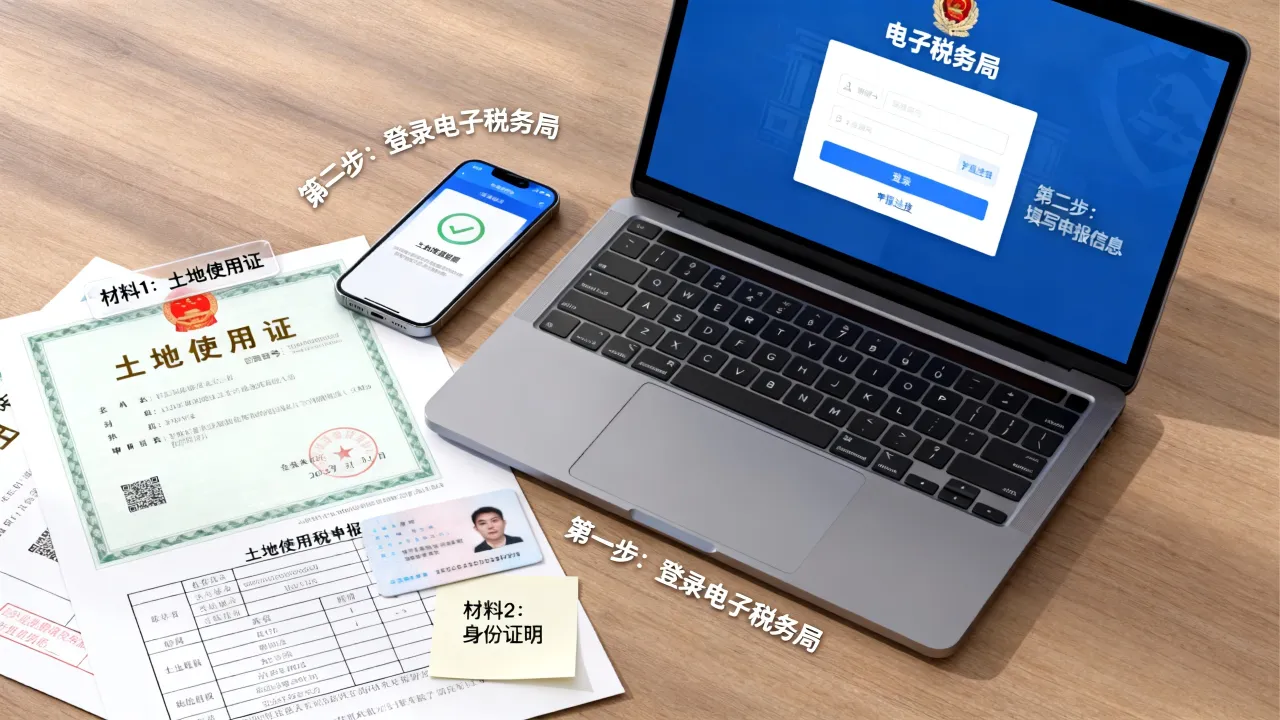 土地使用税如何申报,网上申报流程和所需材料有哪些?