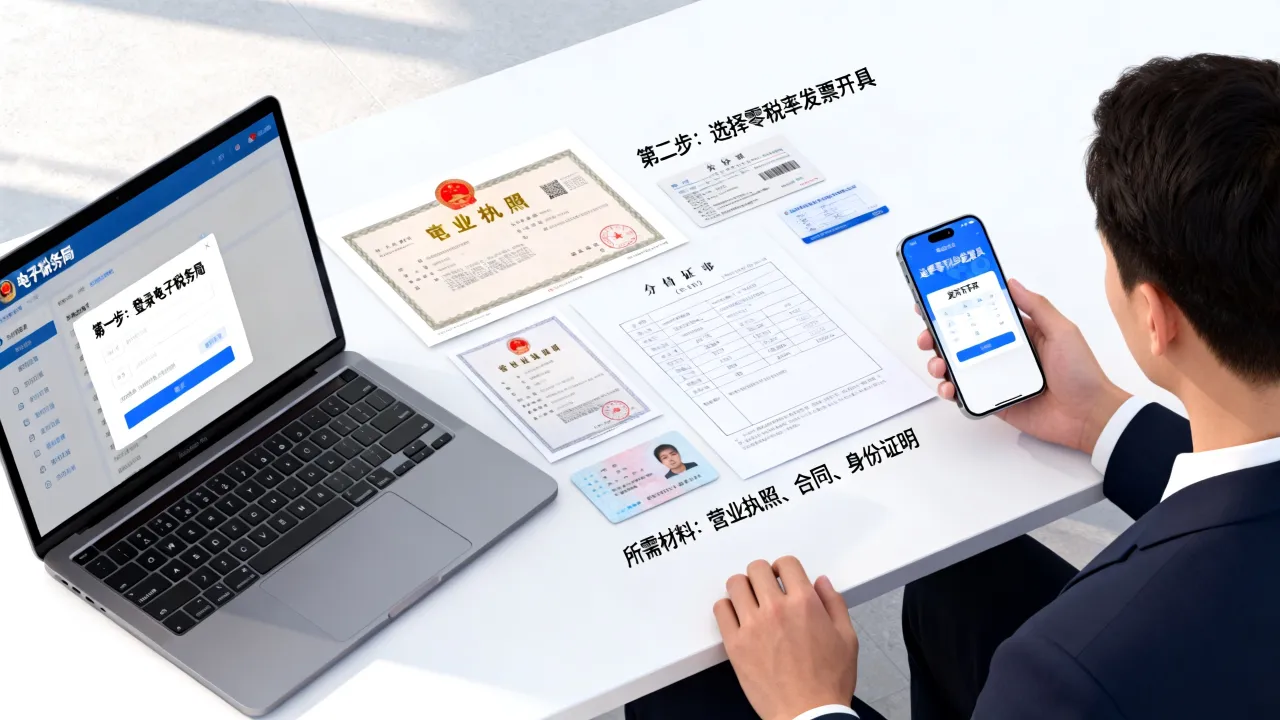 如何开具零税率发票,网上办理流程及所需材料有哪些?