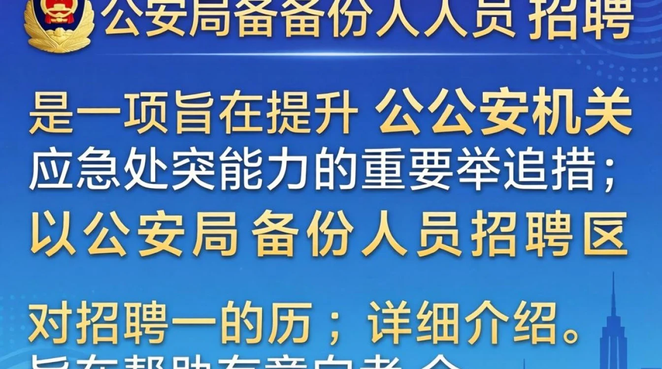 公安局备份人员招聘,选拔标准与职业发展前景如何?-图1 公安局备份人员招聘,选拔标准与职业发展前景如何?-图1